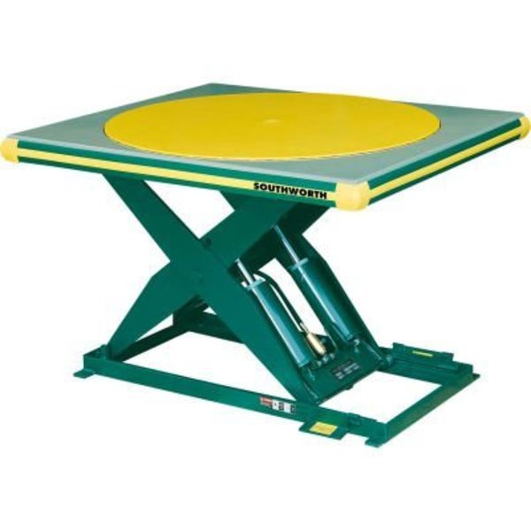 Southworth Products Corp. Southworth® Electric Hydraulic Scissor Lift Table with Turntable 4439323 48 x 48 3500 Lb. Cap. 4439323